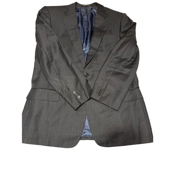 Ermenegildo Zegna Sports Coat Gray Striped TROFEO Style 100% Wool Size 44 R - Picture 8 of 11